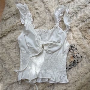 cute white preppy top adjustable